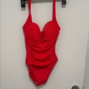 La Blanca Hot Pink  one piece, sweetheart Neck bathing suit/ Size 6